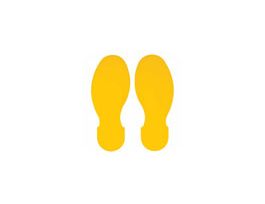 ToughStripe® Floor Marking Tape Footprint Set - Polyester, Solid Color, Yellow, 10" x 4"