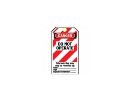 DANGER Do Not Operate Energy Source Lockout Tagout Tags Polyester 5.75x3 25PK