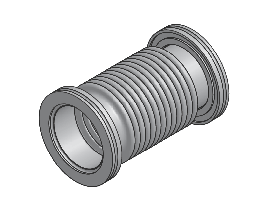 Bellows Hose, NW200 Size ISO-MF Flange, 175-250 mm, Stainless Steel