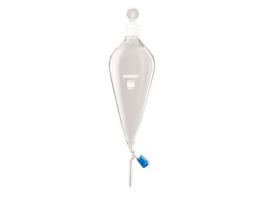 Borosil® Pear-Shaped Glass Sepratery Funnel with Boroflo Stopcock PTFE key, Interchangeable Glass Stopper (14/23), 60 mL, 10/CS