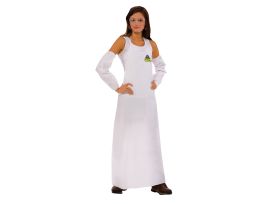 DEFENDER™ WHITE MICROPOROUS APRONS, BOUND NECK & TIES, 28" X 46"
