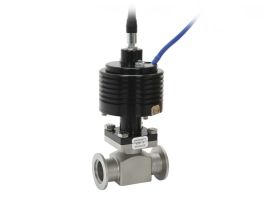 Vacuum Isolation Valve, Compact, NW25 ISO-KF, Inline, Viton, 24 VDC Solenoid