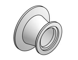 Conical Reducer, ISO-KF Flange Size NW25 to NW16, Aluminum