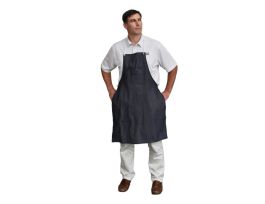 DENIM APRON WITH GROMMETS & TIES, 1 CHEST POCKET, 28" X 36"