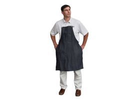 DENIM APRON WITH GROMMETS & TIES, 1 CHEST POCKET, ONE WAIST POCKET, 28" X 36"