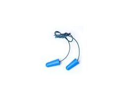 ENCORE™ BLUE METAL DETECTABLE FOAM PU EAR PLUGS, BLUE PVC CORD, NRR 32 DB, 100 PR/BOX, 