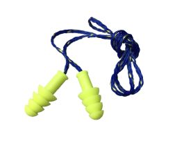 ENCORE™ YELLOW REUSABLE TPR EAR PLUGS, YELLOW/BLUE TEXTILE CORD, NRR 27 DB, 100 PR/BOX,