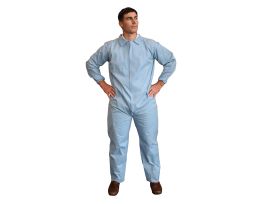 DEFENDER FR™ BLUE LIMITED FLAME RESISTANT COVERALL, ELASTIC WRISTS & BACK