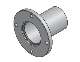 Bolted Weld Stub Flange, ISO-BF Size NW100, 4.0 in. Tube OD, 3.94 in. Length