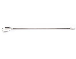 EZBio Stainless Steep Offset Spoon, 304 SS, Steel Handle, 500mm, 1/EA