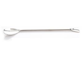 EZBio Stainless Steep Offset Spoon, 304 SS, Steel Handle, 210mm, 5/PK