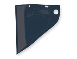 Faceshield Window Extended View .060'' 9 3/4'' X 19'' IR/UV Shade 5, Injection Molded from Propionate material, Preformed to the Curve of the Crown, Easy Installation, Fits F-400 and F-500 Series and FH-66, Bulk Pack of 50/bo