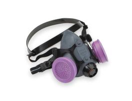 North 5500 half mask, elastomeric, with dual cartridge connectors for N series. Size small.