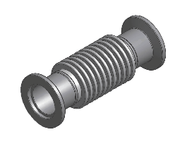 Bellows Hose, NW16 Size ISO-KF Flange, 78-100 mm, Stainless Steel