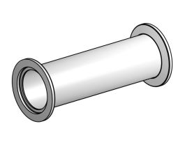 Full Nipple Fitting, NW16 Size ISO-KF Flange, 3.15 in. Length, 304 S.S.