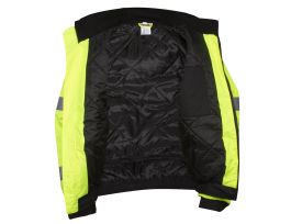 REPTYLE™ TYPE R, CLASS III, LIME BOMBER JACKET, PU COATED POLYESTER SHELL, ATTACHED QUILTED LINING, CONCEALED/ATTACHED HOOD