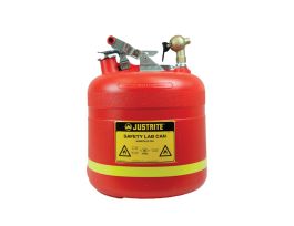Dispensing Safety Can, S/S hardware, 5 gal., top self-close Brass faucet, flame arrester, poly, Red.