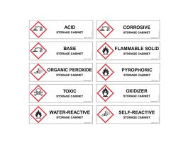 Replacement/ Retrofit Label Pack for Hazardous Material Cabinets