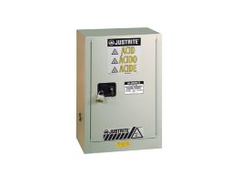 ChemCor® Under Fume Hood Corrosives/Acids Safety Cabinet, Cap. 15 gal, 1 shlf, 1 m/c rt. door, LtNu.