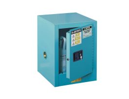 Sure-Grip® EX Countertop Corrosives/Acid Steel Safety Cabinet, Cap. 4 gal., 1 shlf, 1 s/c dr, Blue.