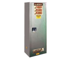 Sure-Grip® EX Slimline Flammable Safety Cabinet, Cap. 22 gallons, 3 shelves, 1 m/c door, Gray.