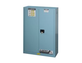 ChemCor® Corrosives/Acids Safety Cabinet, Cap. 45 gallons, 2 shelves, 2 self-close doors, Blue.