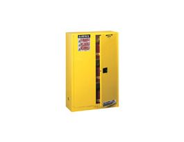 Sure-Grip® EX Flammable Safety Cabinet, Cap. 90 gallons, 2 shelves, 2 self-close doors, Yellow.