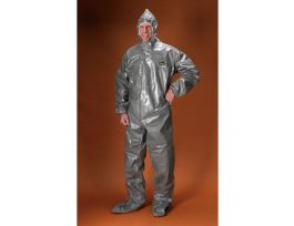 ChemMax 3 Coverall, Hood & Boots (respirator fit), Taped Seam, Elastic face & wrists, Grey, 3X