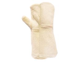 WHITE MITT WITH LONG CUFF