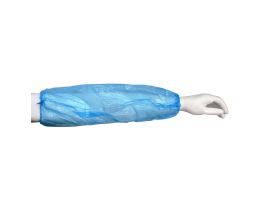 1.25 MIL BLUE POLYETHYLENE SLEEVE, ELASTIC AT BOTH ENDS, 18" LENGTH