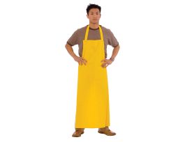 .35 MM YELLOW PVC/POLY APRON, ATTACHED TIES, 35" X 47"