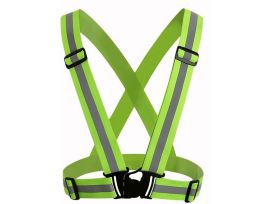 COR-BRITE®, ORANGE REFLECTIVE SUSPENDERS/BRACES, 4 CM. FLUORESCENT ELASTIC STRAPS, 1.5 CM SILVER REFLECTIVE HEAT TRANSFER FILM, BLACK PLASTIC BUCKLE, FULLY ADJUSTABLE, NON-RATED