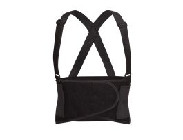 BACK SUPPORT BELT WITH ATTACHED SUSPENDERS, QUICK ADJUST ELASTIC OUTER PANELS 