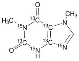 1,7-Dimethylxanthine-2,4,5,6-13C4-1,3,9-15N398 atom % 15N, 98 atom % 13C, 98% (CP) 2MG