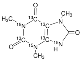1,3,7-Trimethyluric acid-2,4,5,6-13C4-1,3,9-15N398 atom % 15N, 99 atom % 13C, 98% (CP) 5MG