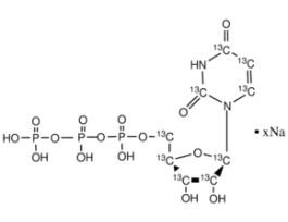 Uridine-13C9 5'-triphosphate sodium salt solution98 atom % 13C, 95% (CP), 100 mM in 5 mM Tris HCl 1MG