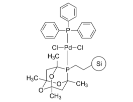 Triphenylphosphine palladium(II) dichloride phosphaadamantane ethyl Silica
