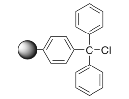 Trityl chloride, polymer-bound100-200 mesh, extent of labeling: ~1.1 mmol/g Cl loading