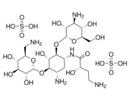 Amikacin disulfate saltpotency: 674-786 mug per mg (as amikacin base) 250MG