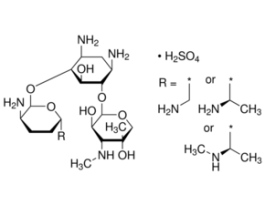 Gentamicin sulfate saltpotency: >=590 mug Gentamicin base per mg 25G