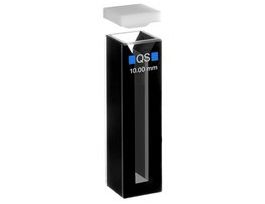 Hellma(R) absorption cuvettes, semi MicroSuprasil(R) quartz, limit 200-2,500 nm spectral range, pathlength 10 mm, chamber volume 1,400 muL