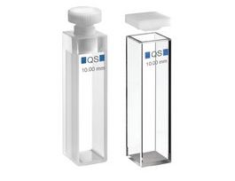 Hellma(R) fluorescence cuvettes, standard cells, MacroSuprasil(R) quartz, limit 200-2,500 nm spectral range, pathlength 10x10 mm, chamber volume 3,500 muL