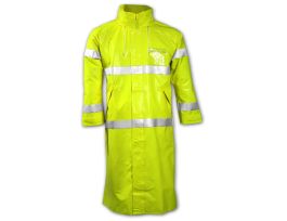 Comfort-Brite® Coat - Fluorescent Yellow-Green - Attached Hood - Silver Reflective Tape