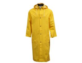.35MM Industrial Work Coat - Yellow - 48” - Storm Fly Front - Detachable Hood