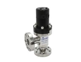 UHV Isolation Valve, NW25, 2.75 in., Angle Ports, Viton/Copper, Pneumatic