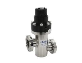 UHV Isolation Valve, NW40, 2.75 in. CF, Inline Ports, Viton/Copper, Pneumatic