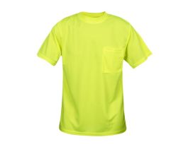 COR-BRITE® TYPE O, NON-RATED, LIME BIRDSEYE MESH T-SHIRT, SHORT SLEEVES, CHEST POCKET