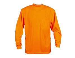 COR-BRITE® TYPE O, NON-RATED, ORANGE BIRDSEYE MESH T-SHIRT, LONG SLEEVES, CHEST POCKET