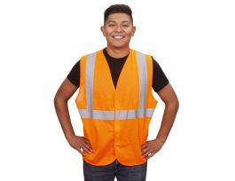 COR-BRITE®, TYPE R, CLASS II, ORANGE MESH VEST, HOOK & LOOP CLOSURE, 2-INCH SILVER REFLECTIVE TAPE