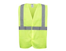 COR-BRITE®, TYPE R, CLASS II, LIME MESH VEST, HOOK & LOOP CLOSURE, 2-INCH SILVER REFLECTIVE TAPE